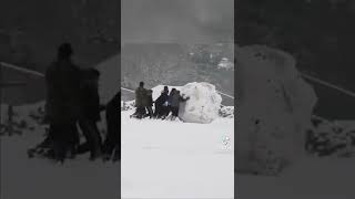 Largest Snowball In The World. #fun #funny #funnyvideo #best #snow #cold