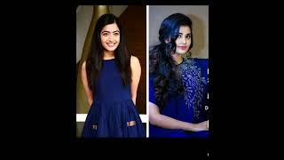 🥰Rashmika Mandann Vs Anupama❤ Parameswaran Same colour Dress Look