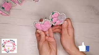 Заколка "Сердечко с цветами". Ещё один вариант Валентинки своими руками. DIY Valentine's Day