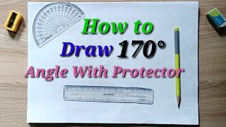 How to Draw 170 Degree Angle With Protector. Chaand ko sahayata se 170 Degree ka kon kaise Banaye...