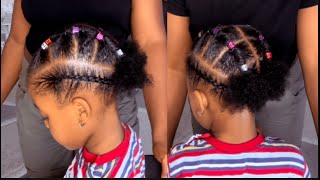 Trending rubber band hairstyle on natural hair / Kids hair tutorial / easy hairstyle on 4C hair 🩵