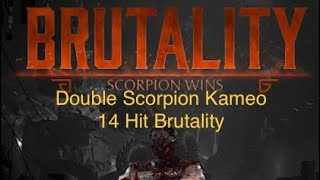 Best Scorpion Combos Double Scorpion Kameo brutality combo 14 Hits Mortal Combat 1 MK1