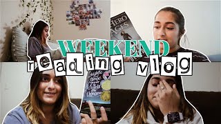 WEEKEND READING VLOG \\ indecisive about books, finishing a series and HP reunion movie reaction