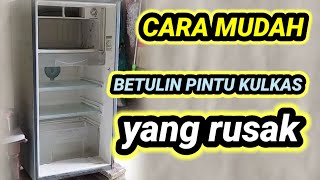 cara mudah betulin pintu kulkas yang jebol #tekhnik