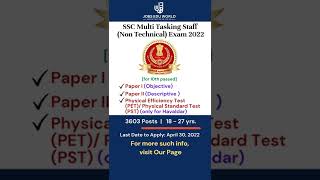 SSC Staff Selection Commission VACANCY #ssc #exam #shorts #jobs #govtjobs #jobseduworld