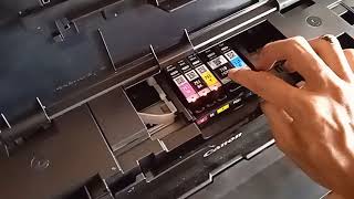 cara refill dan atasi printer canon ip7270 error support code 1600 , gambar tinta di silang