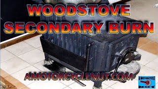 Wood stove with secondary burn. Burn less wood!