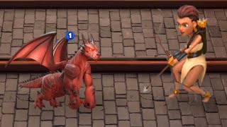 Dragon struggles with Giant Archer - Castle Crush