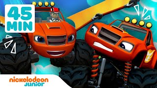 Blaze et les Monster Machines | 45 MINUTES des meilleurs sauvetages et aventures ! | Nickelodeon Jr.