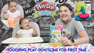 One Year Old touches Slime/Play-Doh for first time *REACTION*