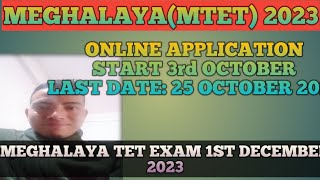 Meghalaya MTET invite exam 2023 Online application