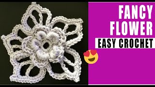 Fancy Flower / how to crochet - EASY AND FAST - BY LAURA CEPEDA