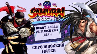 Samurai shodown 3 match, kebot (andri) vs slider 2k3 (heri), GGPO indonesia