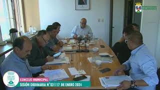 Concejo Municipal. Sesión Ordinaria N°03. 17 Enero 2023.