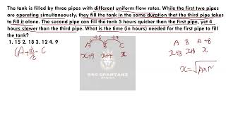 The tank is filled by three pipes with different uniform flow rates While the first #ssccgl #ssc