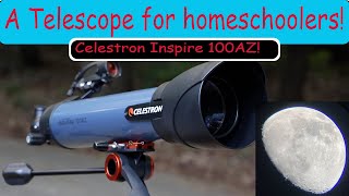 Reviewing the Celestron 100 AZ Refractor telescope.A great telescope for educators!