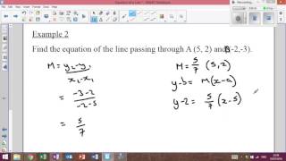 LHS Higher Mathematics - Straight Line 7 - Equation of a Line