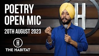 Live Poetry Open Mic at The Habitat 20th Aug 2023