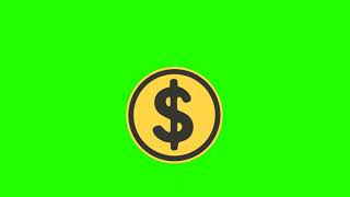 Coin Animation Green Screen/ Money Green Screen