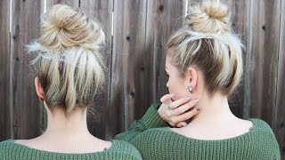 5 Minute EASY Messy Bun Without Teasing!