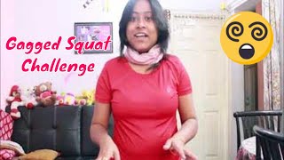 GAGGED 50 SQUAT CHALLENGE | Gagged talk video//fun video// | SreyaandRayan