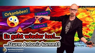 Unwetterwarnung - kurz & heftig: Kaltfront in der Nacht! Orkanböen, Gewitter & Graupel.