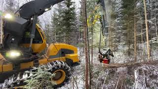 Biomass harvesting for power and heating plants in Finland with fast Nisula 335E+ shear head!