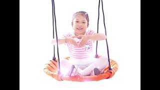 Joyful Orange Delight: Best-Selling Circular Children's Swing at Our Company!