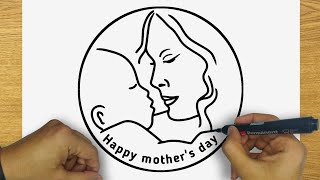 HOW TO DRAW MOTHER'S DAY | STEP BY STEP | DRAWING MOTHER'S DAY EASY