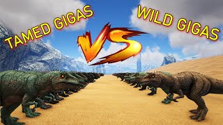 50 TAMED GIGAS VS 10 WILD GIGAS | TAMED VS WILD GIGA BATTLES | Ark Battles | Thyrulous