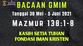 BACAAN GMIM, Khotbah Mazmur 138:1-8 "Kasih Setia Tuhan Fondasi Iman Kristen (MTPJ 30 Mei-5 Juni)