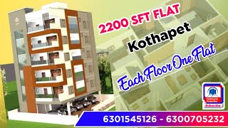 Each Floor One Flat For Sale in Kothapet || Hyderabad || 2200 Sft Flat || Padmasree Properties