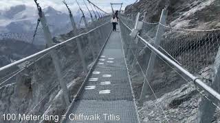 Titlis Cliffwalk Hängebrücke in Engelberg (Schweiz) - die höchstgelegene Hängebrücke Europas