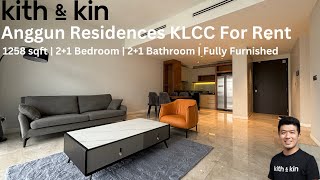 [FOR RENT] Anggun Residences KLCC | 1258 sqft | 2+1 Bedrooms | 2+1 Bathrooms | Fully Furnished