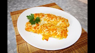 Скумбрия, запеченная под овощами и сыром