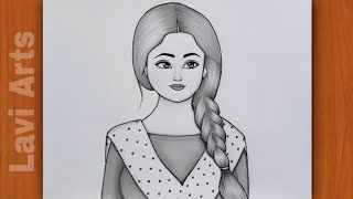 How to draw a beautiful girl with Braided Hairstyle | Pencil Drawing| Cute Beautiful Girl drawing