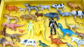 Menemukan Tumpukan Mainan Power Rengers ❗ Dinosaurus, Harimau, Singa, Serigala, Macan Tutul, Badak