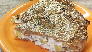 Рецепт вкусного пирога из цельнозерновой муки с курицей и картошкой ❤️