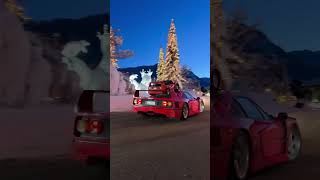 ❄️ Winter’s Red Legend: Ferrari F40 with Mini in a Festive Snow Parade! |Enchanting Christmas Drive