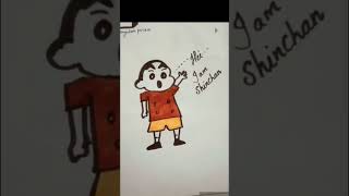 Draw Image Using Shapes | Shinchan | #shorts #drawing #shinchan