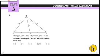 TYT-AYT HAZIRLIK geometri/ üçgende Açı-kenar-bağıntıları-3