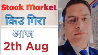 Stock Market किउ गिरा आज 2th Aug #stockmarket #stockstrading #banknifty #nifty50 #nifty #selling