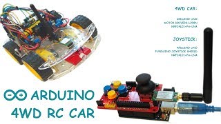 Arduino 4WD RC Car | Joystick Shield + Arduino Uno + nRF24L01