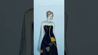 I tried different dresses on her #beautifuldress #fashionillustration #satisfying #viral