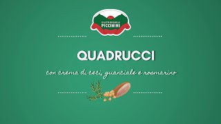 Quadrucci con crema di ceci, guanciale e rosmarino