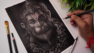 Hanuman Ji Drawing,  Charcoal pencil drawing Tutorial,  Final Part 😍