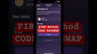 FIRE Method Code Tapswap || Tapswap Code FIRE Method #tapswap #tapswapcode #tapswapairdrop