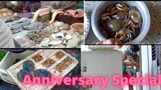 Anniversary Special ❤️ | Fish Market Tour 🐠🐟| How to clean Crab 🦀🦀🦀|  Vlog 4 part 1