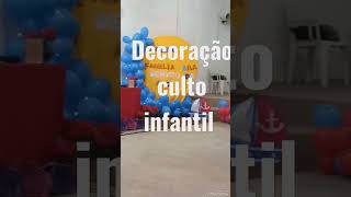 Decoração simples para culto infantil com o tema: Levando a família para dentro da Arca.