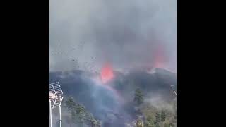 Volcanic eruption on the island of Palma, Spain.